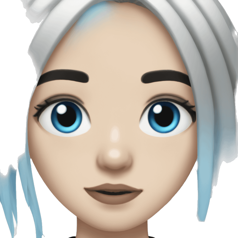 Billie eilish blue eyes black hair emoji