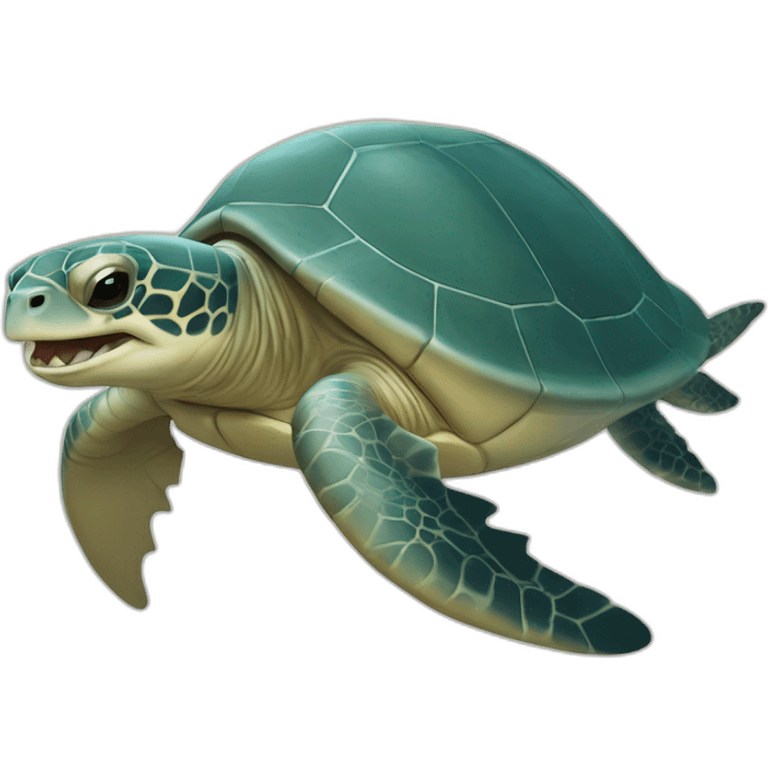 Tortue sous requin emoji