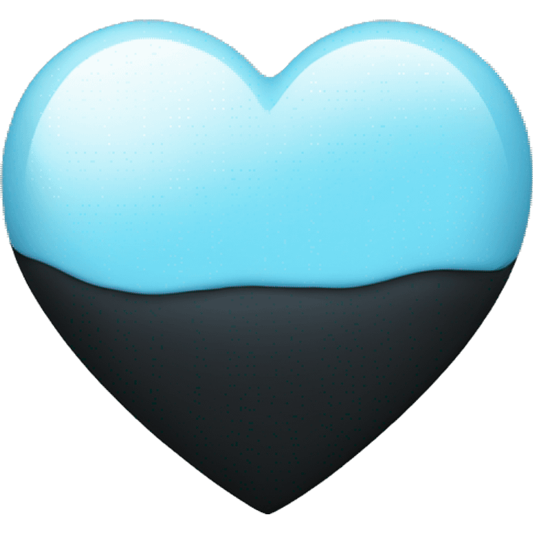 Half black and baby blue heart emoji