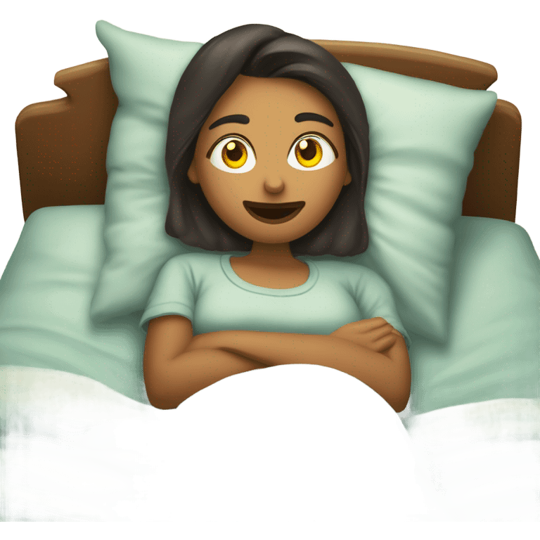 que sea un emoji de una chica acostada en su cama durmiendo  emoji