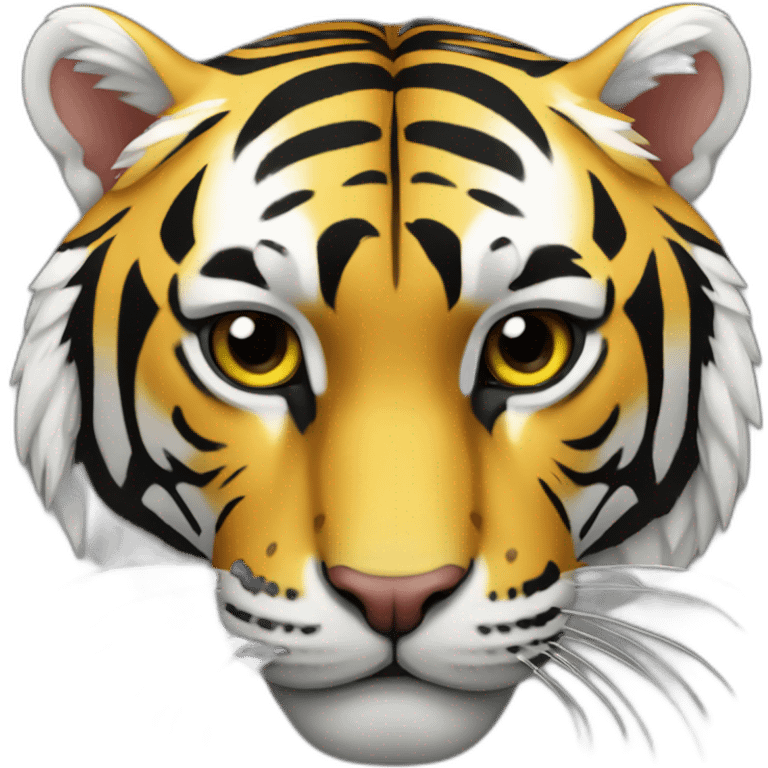 tigre con los colores de brasil emoji