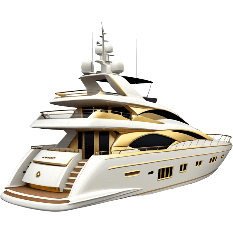 Luxury Yacht - Azimut 72 (Model Year: 2020) (Iconic colour: White with gold trim) emoji