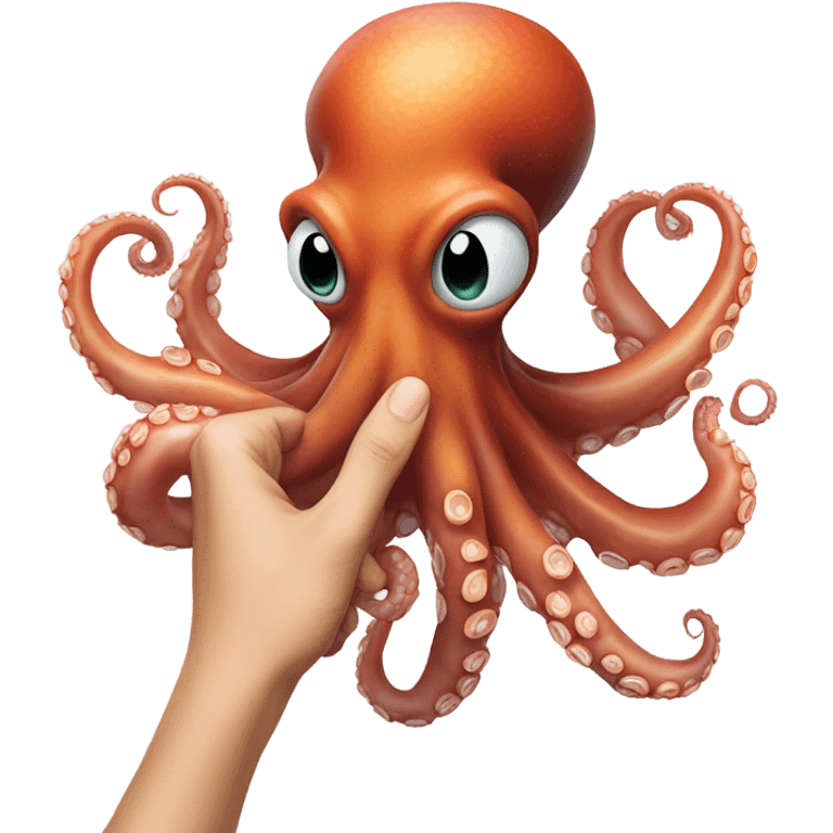 Poking an octopus emoji