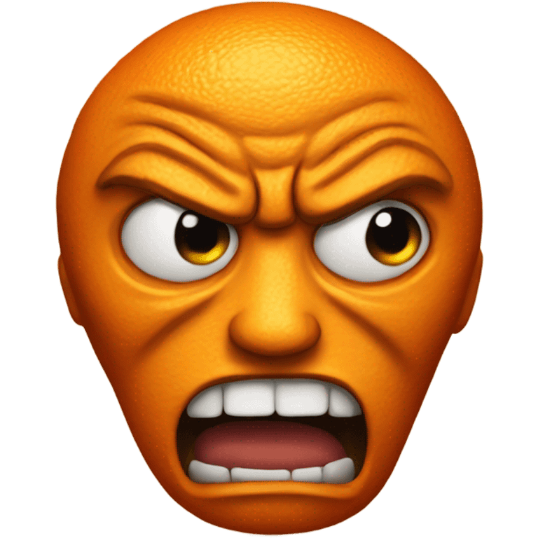 Angry orange emoji