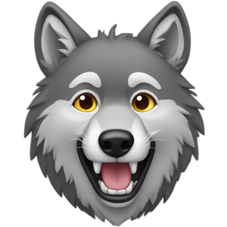 wolf making selfie emoji