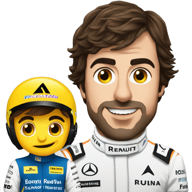 fernando alonso with renault emoji