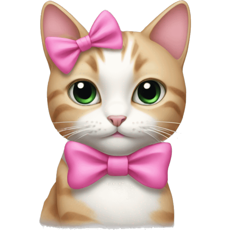 Cat with a pink bow emoji