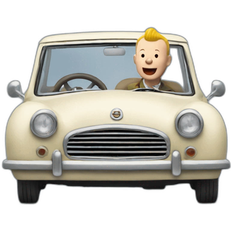 tintin in a car emoji