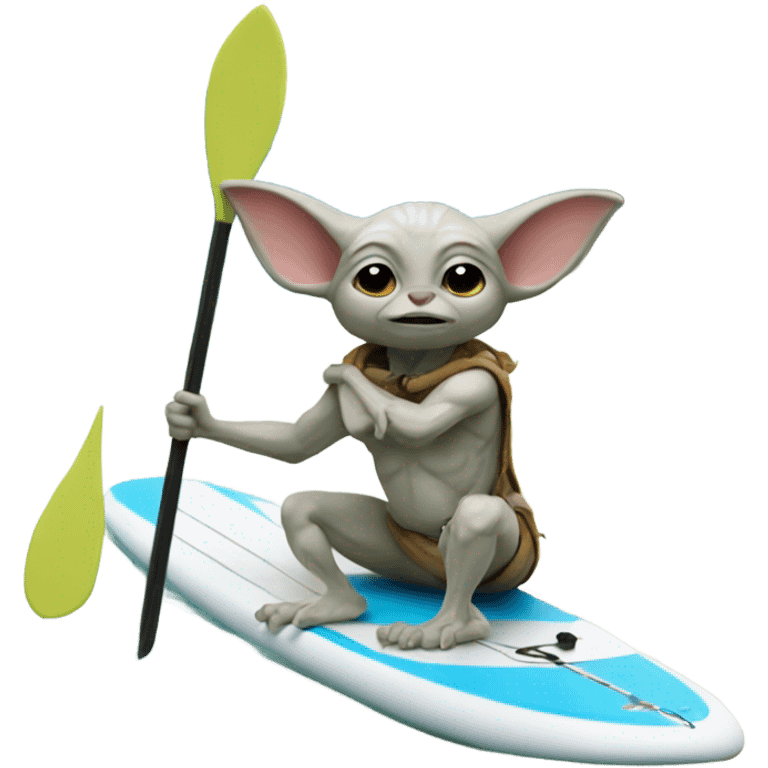 Grogu on a paddleboard emoji