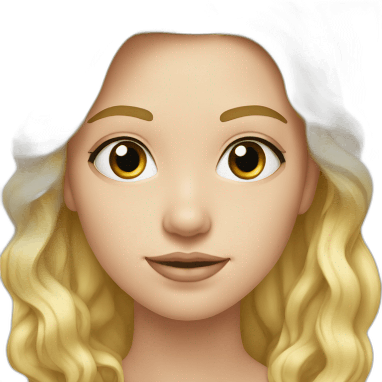 Fille blonde cheveux mi long yeux bleus emoji