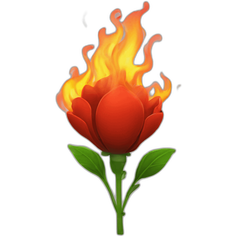 Burning red flower with smoke emoji