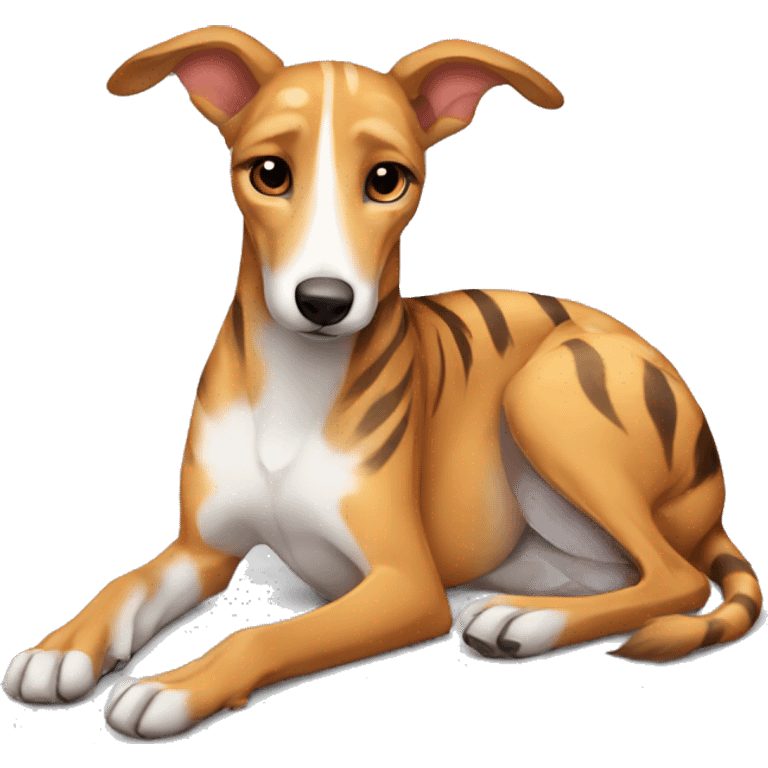 Fawn tiger greyhound lying emoji