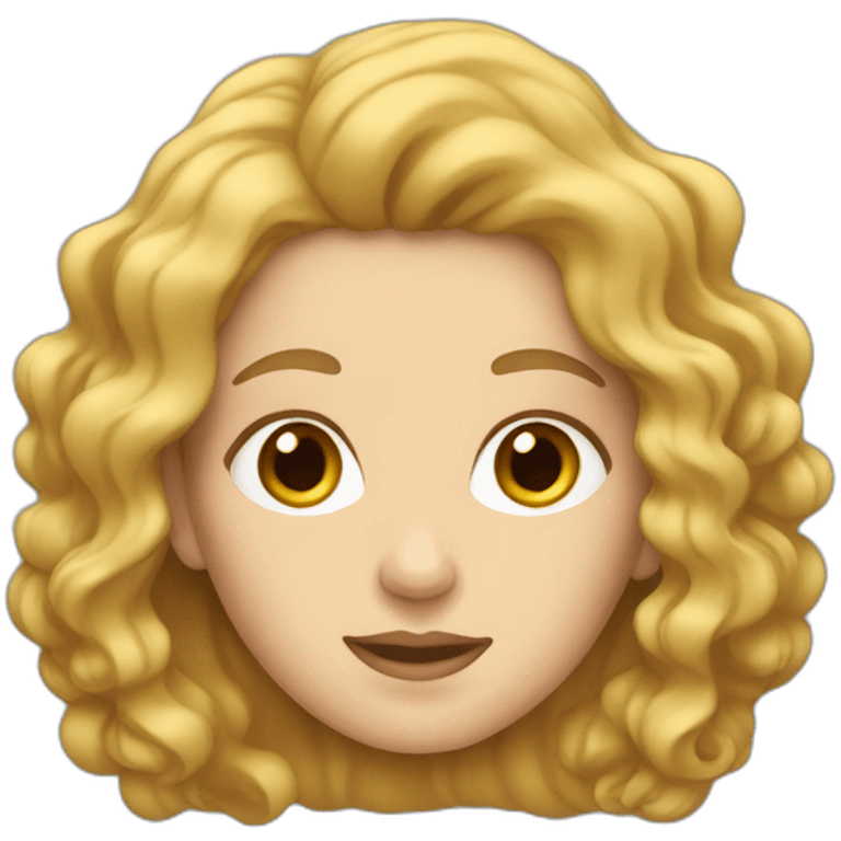 white woman with wavy hair emoji