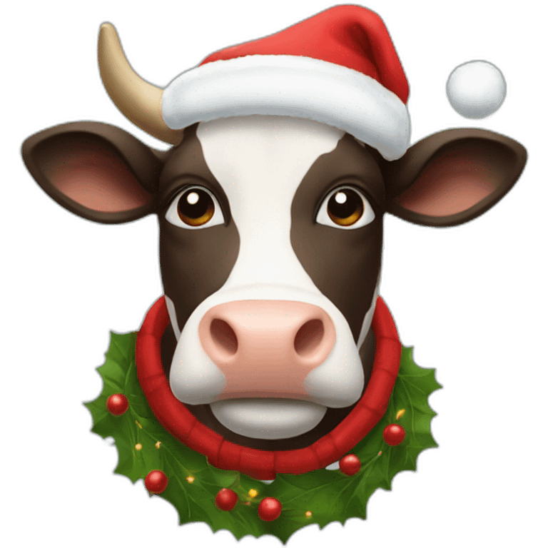 Cow Christmas emoji