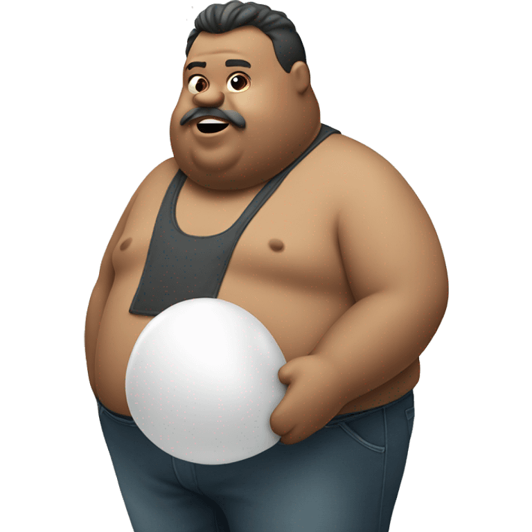 Fat man with balloon emoji