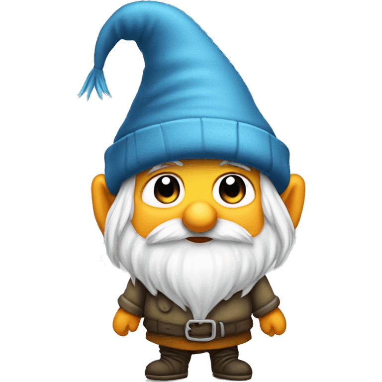 Cute gnome with big beanie and long bird emoji