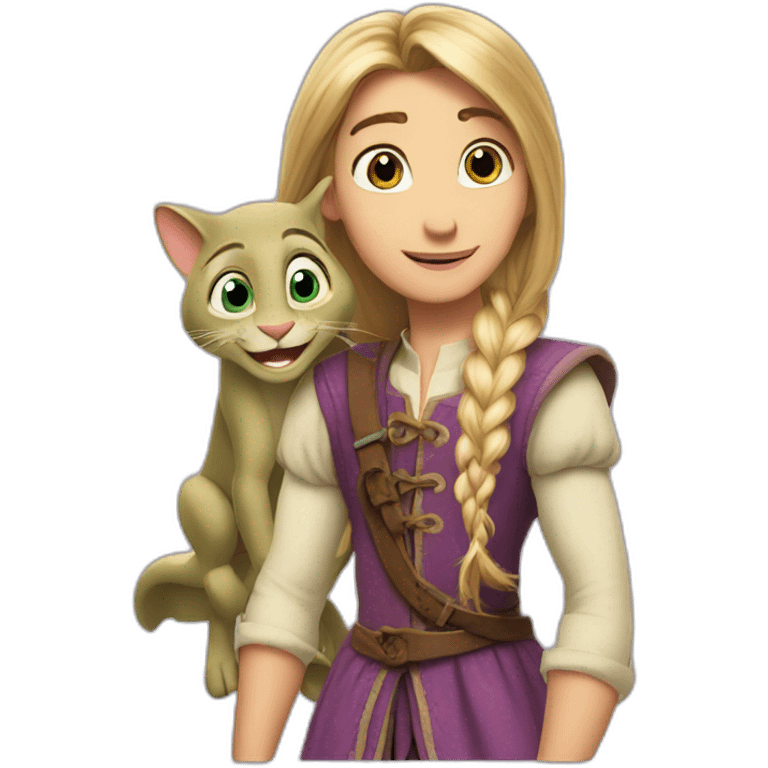 Rapunzel and pascal emoji