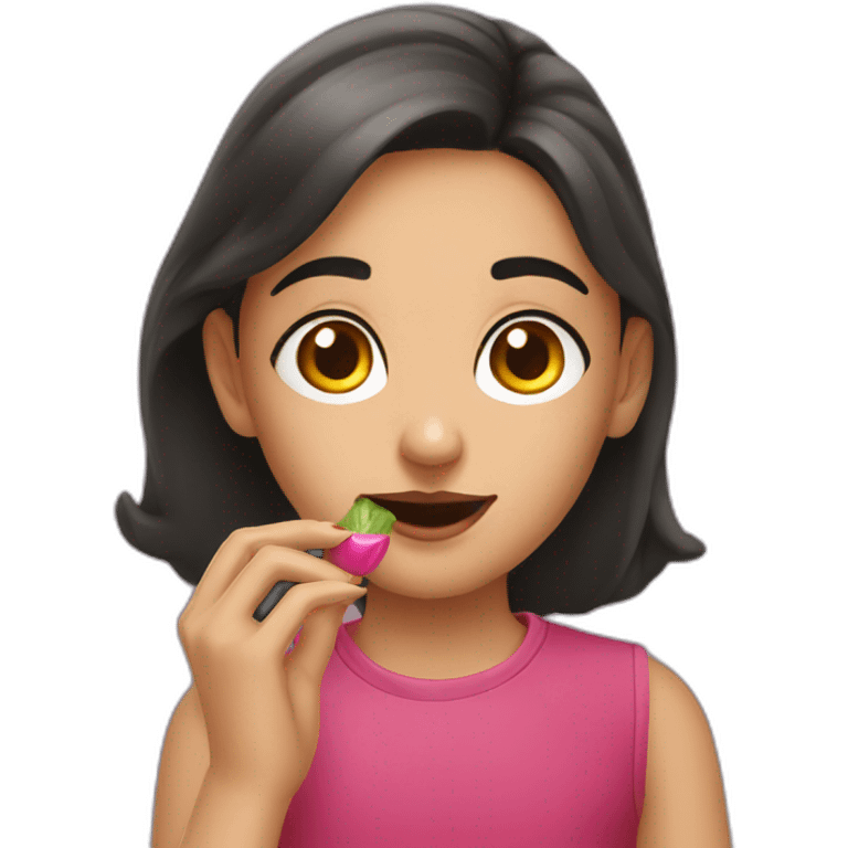 A young Lebanese person eating nail polish emoji