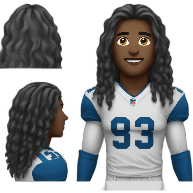 Football player with long hair emoji