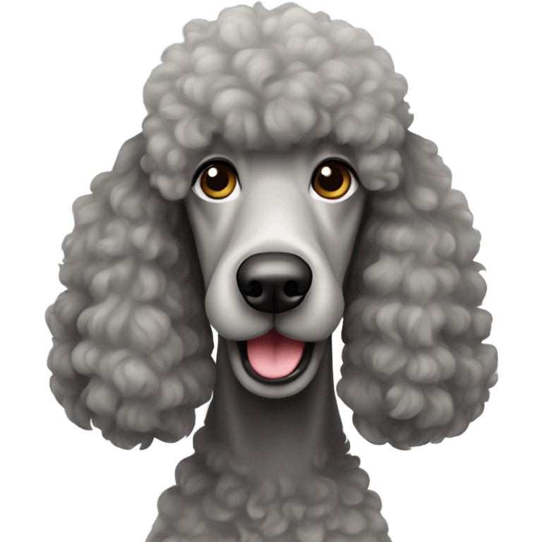 Gray standard poodle emoji