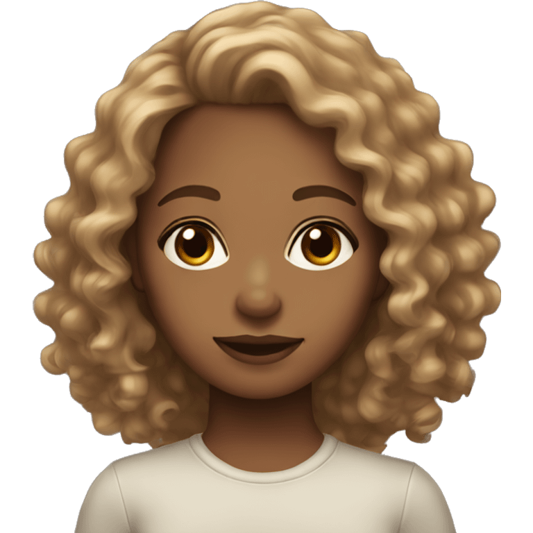 girl with light brown eyes brown curly hair emoji