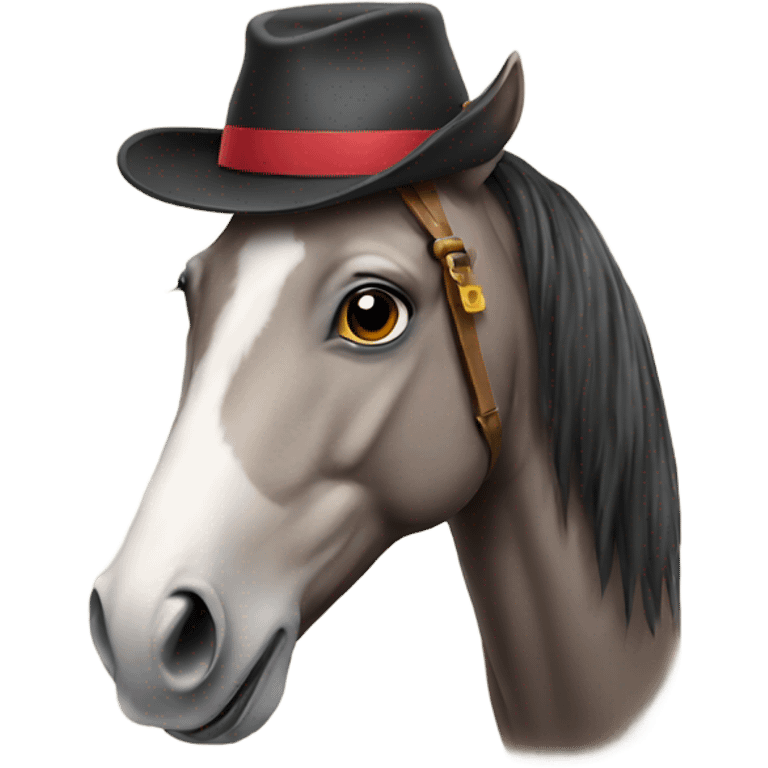 Horse with hat emoji