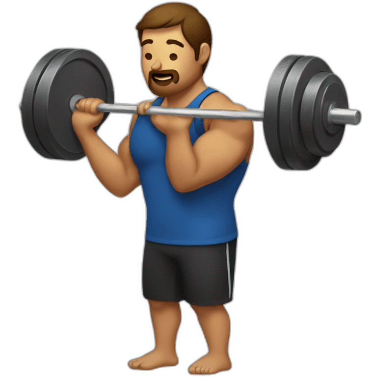 person weight lifting while reading the Bible emoji