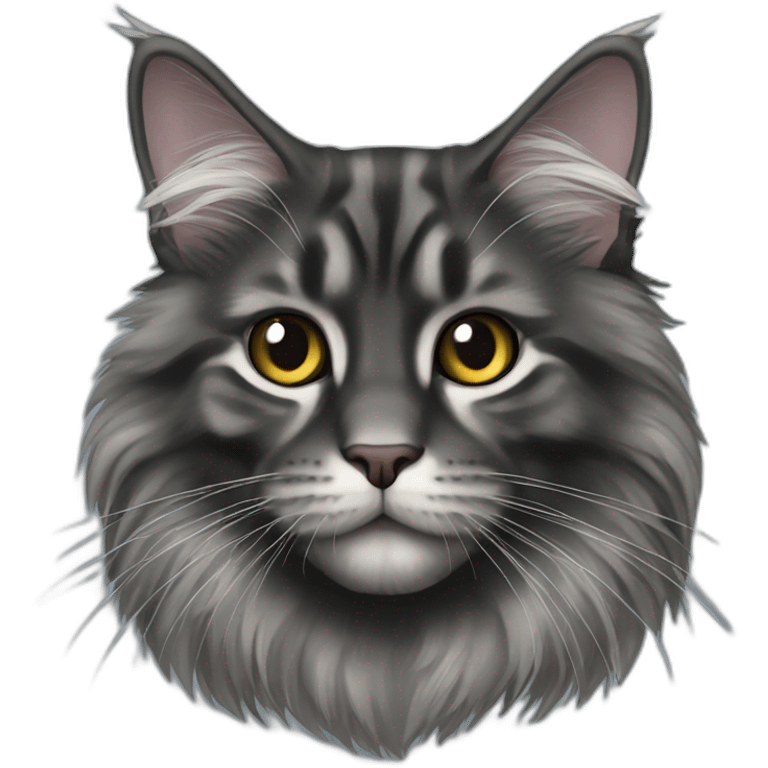 Black grey maine coon  emoji