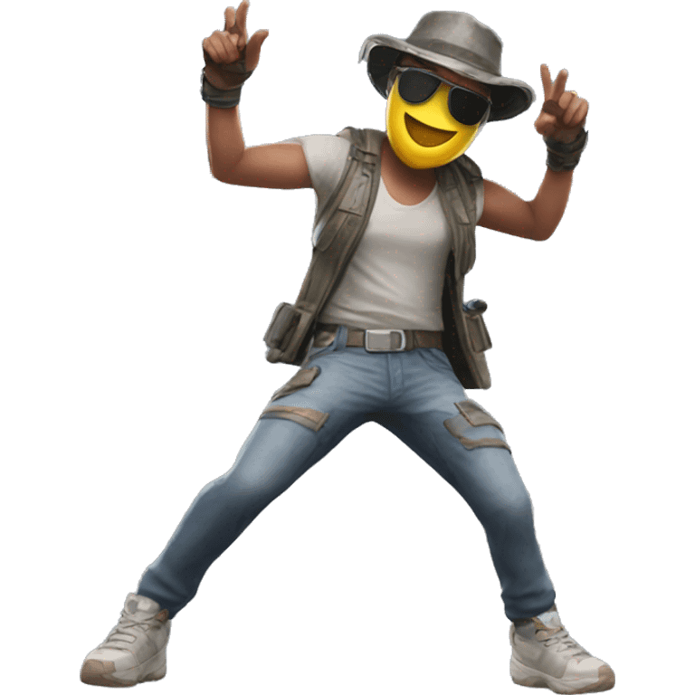 Personaje de pubg mobile bailando emoji