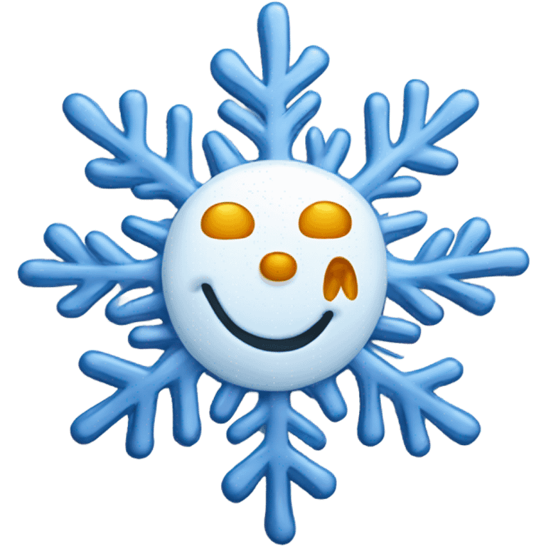 Snowflake with snowman emoji