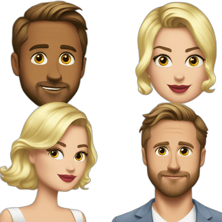 Ryan gosling with Margot Robbie emoji