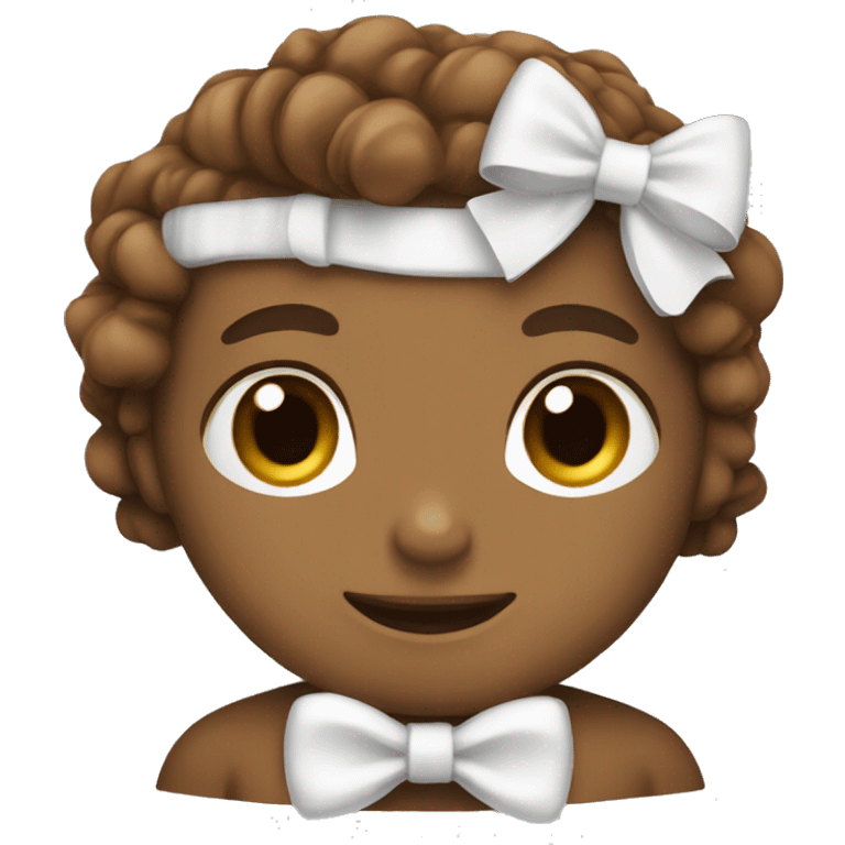 Brown and white bow emoji