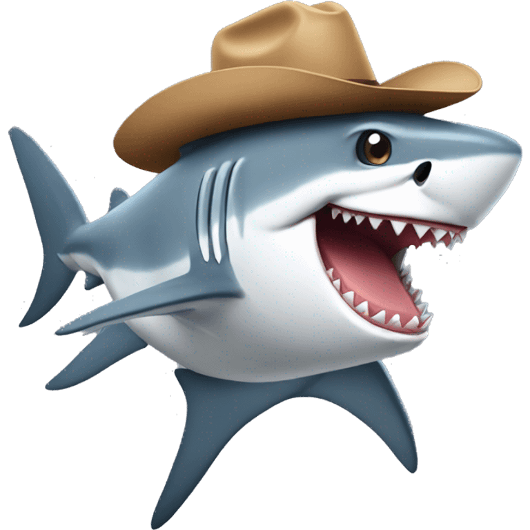 Shark with a cowboy hat emoji