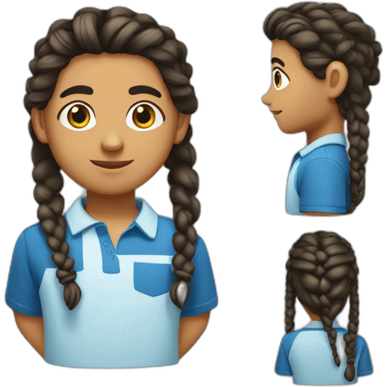 Kris pande middle eastern boy with braids and a polo shirt emoji