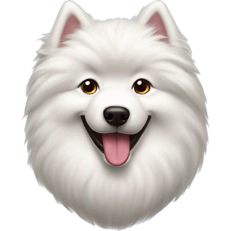 Samoyed dog being silly tongue out emoji