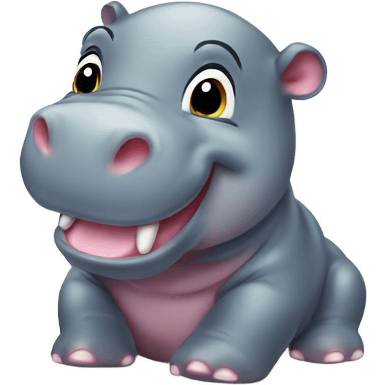 adorable Baby hippo cute emoji