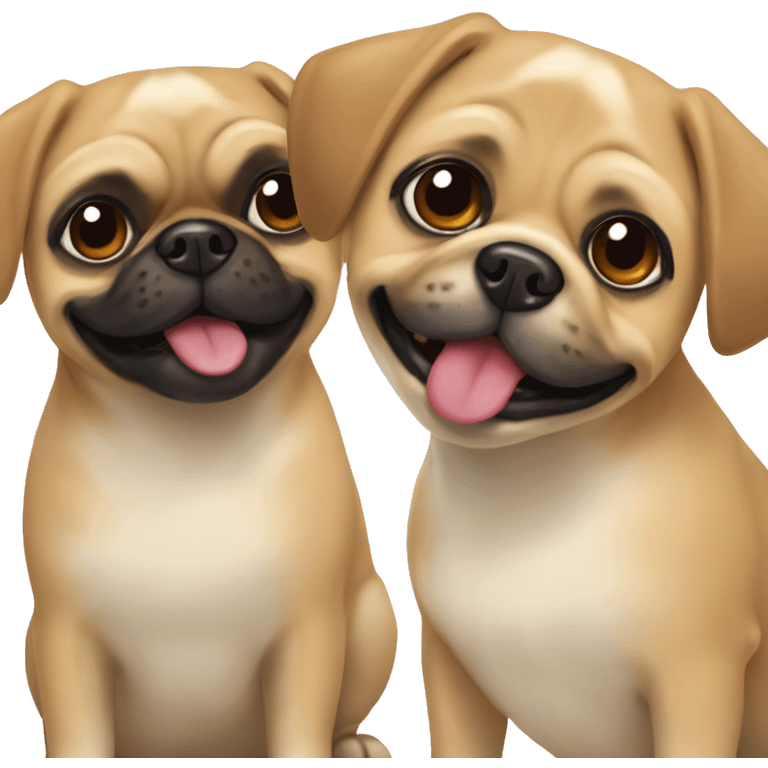 Two happy pugaliers  emoji