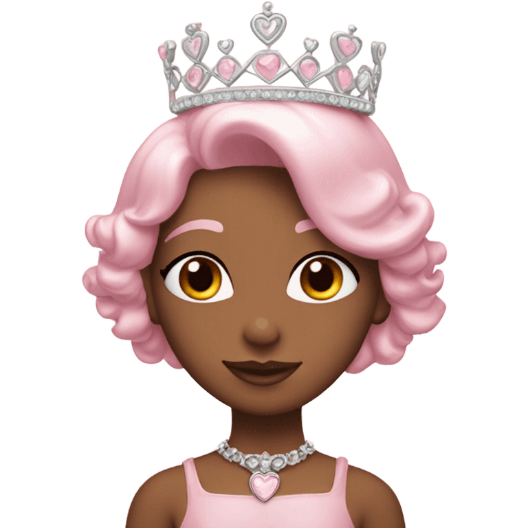 Pastel pink heart with a tiara  emoji