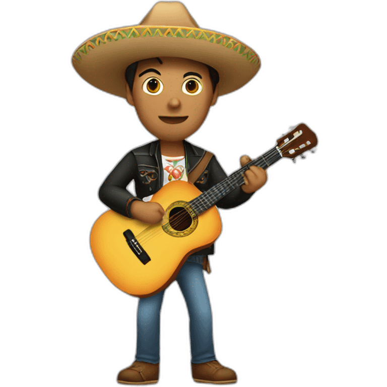 a Mexican with a guitar emoji