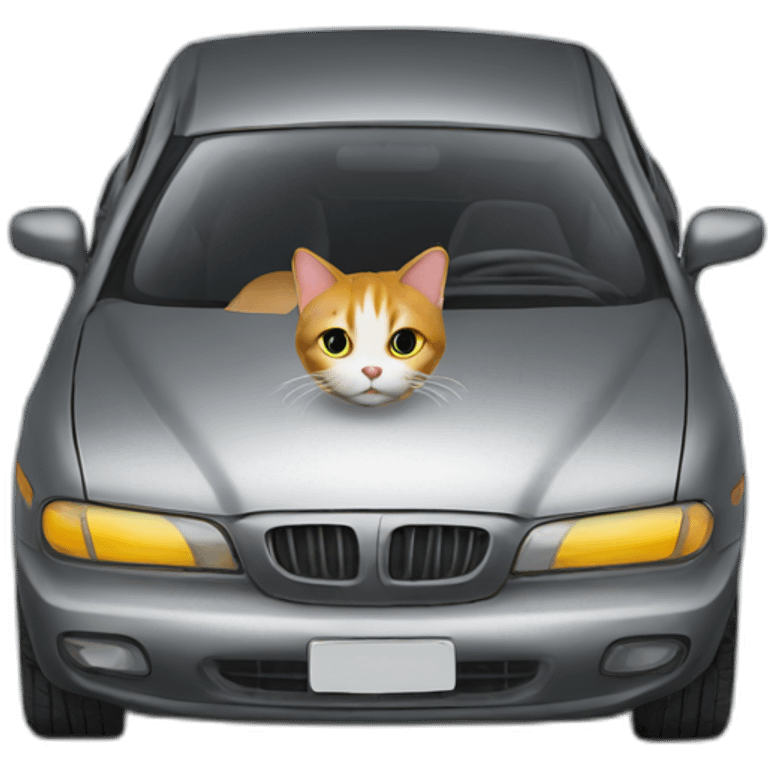 Cat under car emoji