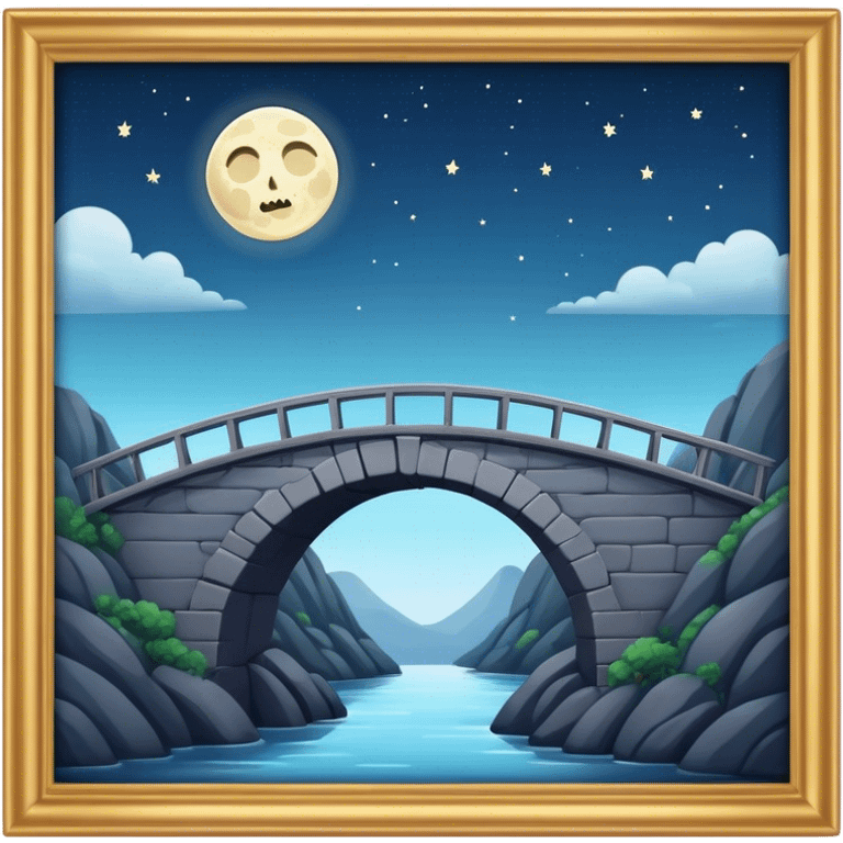 Failing moon bridge emoji