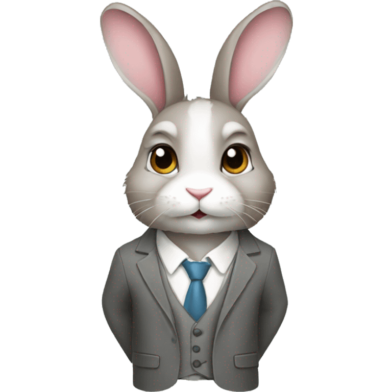 professional bunny in attire emoji