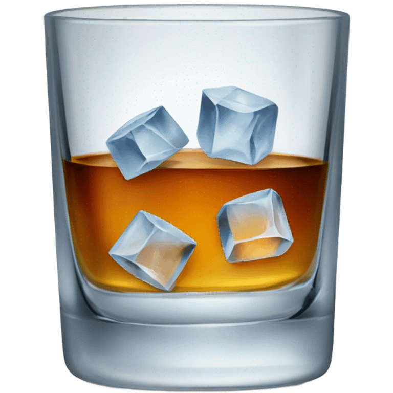 Crystal glass with whiskey and ice emoji