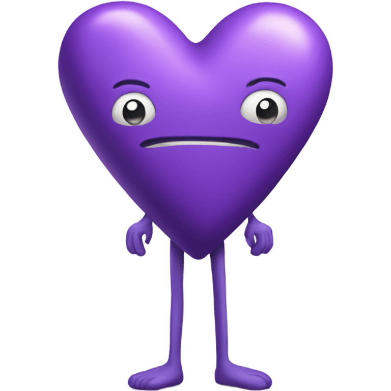 Purple love heart with legs emoji