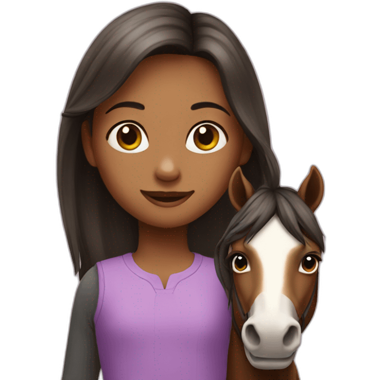 little girl with a horse emoji