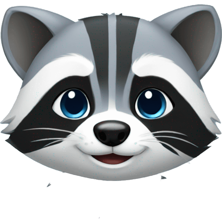 Cute blue raccoon LOL emoji