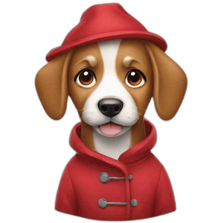 dog wearing a red coat  emoji