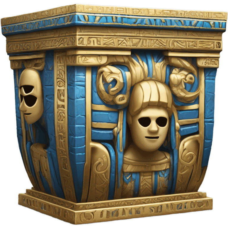 gold blue white black sarcophagus, full body  emoji