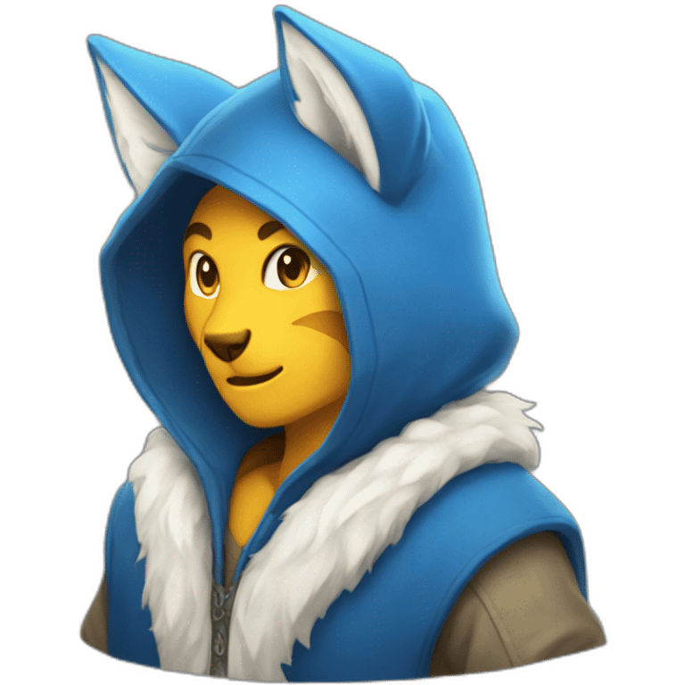 blue hood kitsune emoji