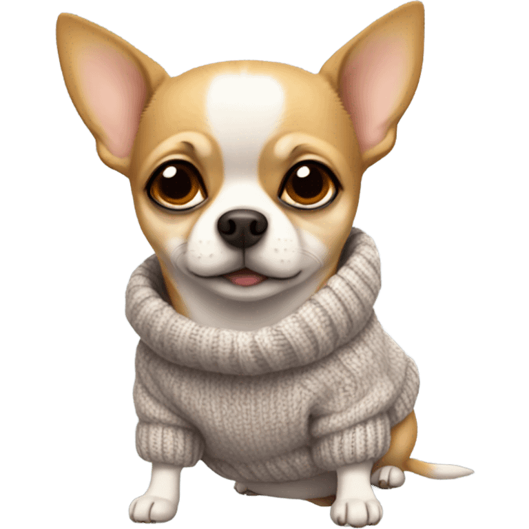 Short hair fat chihuahua with a sweater on  emoji